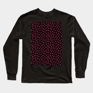 Black and Red Spot Dalmatian Pattern Long Sleeve T-Shirt
